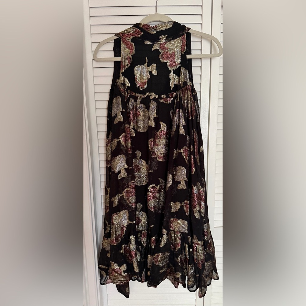 Maeve by Anthropologie Floral Metallic Dress